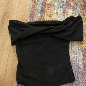 Missguided Black Off the Shoulder Top